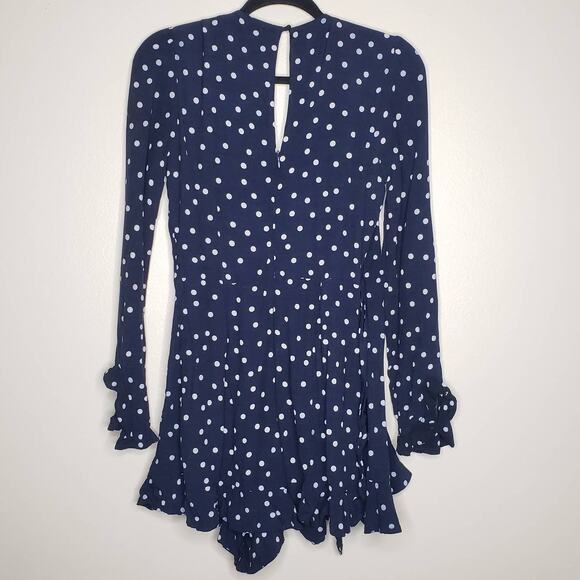 Zara Trafaluc| Navy Blue Polka Dot Romper - Picture 2 of 11